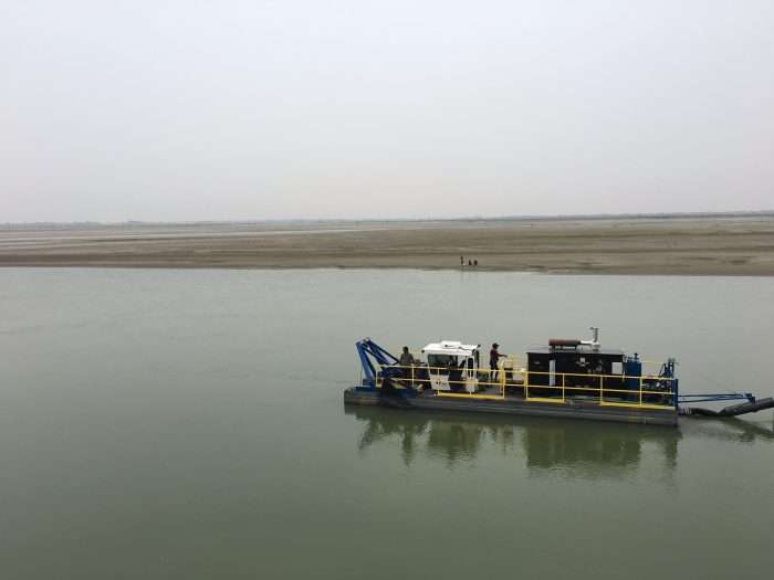 An IMS 7012 HP Versi-Dredge deepens a river in India.