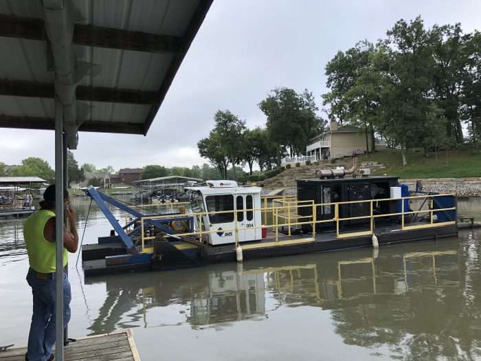 Dredge America uses one of their four IMS Model 7012 HP Versi-Dredge units to maintain a lake in Missouri.