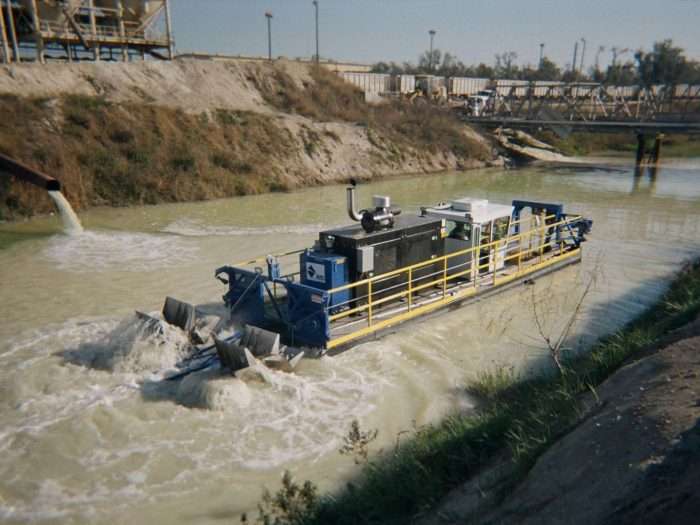 E.R. Jahana Industries uses their IMS 5012 HP Versi-Dredge do de-silt an industrial canal.