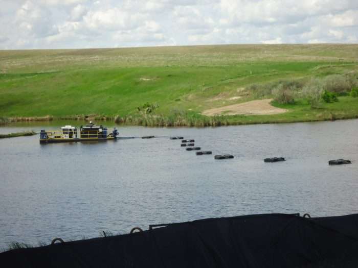 A contractor in North Dakota uses a 5012HP Versi-Dredge to harvest mud for the XL Pipeline project.